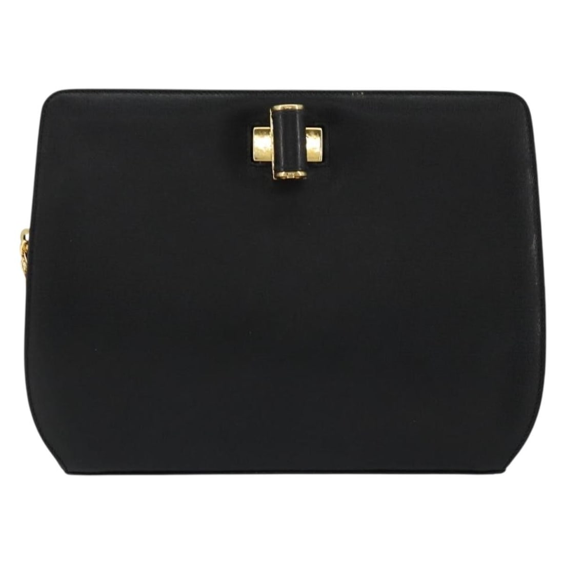 Salvatore Ferragamo Vintage Chain Black Leather Shoulder Bag: Salvatore Ferragamo Vintage Chain Black Leather Shoulder Bag Vintage Salvatore Ferragamo Chain shoulder bag in black leather. This women's bag is made in Italy and presents in good overall condition, 