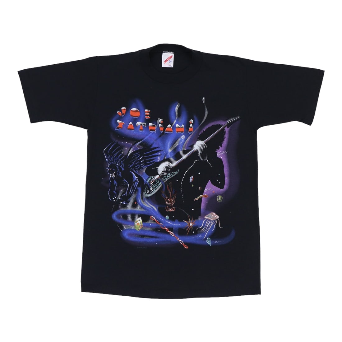 Vintage 1990 Joe Stariani Black Tour Shirt Medium: Vintage 1990 Joe Stariani Black Tour Shirt Medium Authentic vintage 1990 Joe Stariani Dreaming In A Blue World Tour shirt with front and back graphics. This is an original vintage shirt, not a modern 