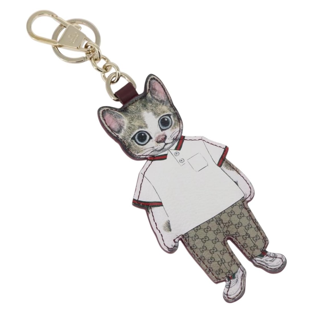 GUCCI Higuchi Yuko GG Supreme PVC bag charm beige gold (1 of 17)