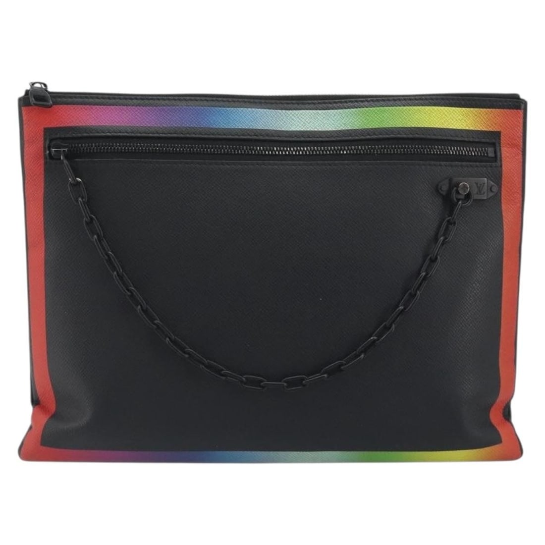 Louis Vuitton Pochette A4 black leather clutch bag: Louis Vuitton Pochette A4 black leather clutch bag Louis Vuitton Pochette A4 in black leather with a slim, streamlined profile. This unisex piece is made in Spain and is presented in good condition, s