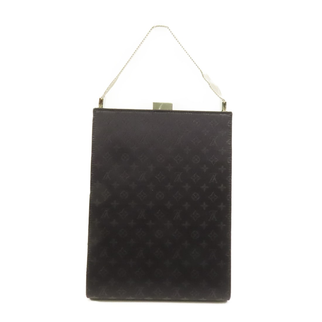 Louis Vuitton Ange GM M92100 black monogram satin handbag: Louis Vuitton Ange GM M92100 black monogram satin handbag Louis Vuitton Ange GM handbag in black Monogram satin. This handbag features a satin exterior and an interior with one open pocket and one car