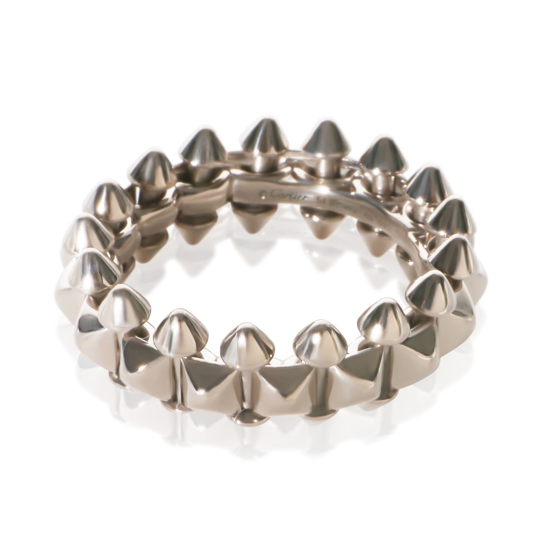 Cartier Clash de Cartier Medium Model 18k White Gold Ring: Cartier Clash de Cartier Medium Model 18k White Gold Ring Pre-owned Cartier Clash de Cartier ring from the Medium Model collection, crafted in 18k white gold. This women's ring comes with its original