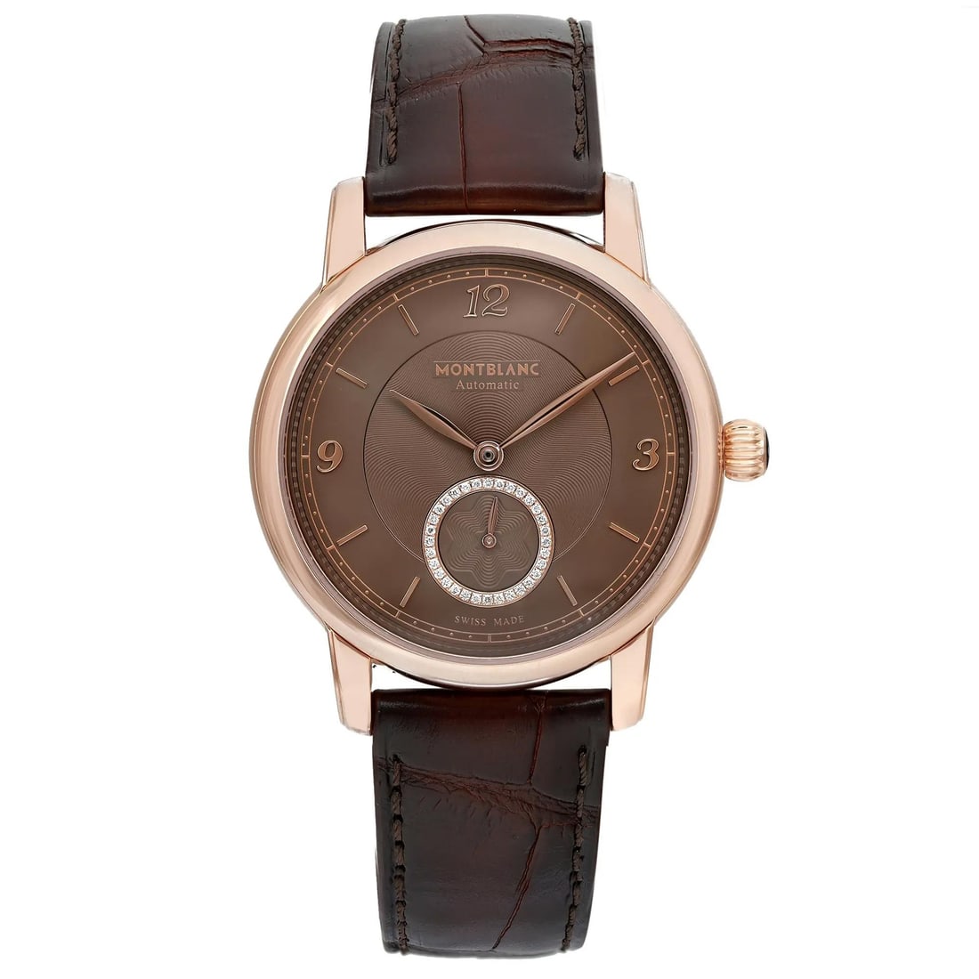 Montblanc Star Legacy 36mm Rose Gold Diamond Dial Luxury Watch MB118519: Montblanc Star Legacy 36mm Rose Gold Diamond Dial Luxury Watch MB118519 Introducing the Montblanc Star Legacy 36mm luxury wristwatch, a stunning blend of elegance and precision. This exquisite timepie