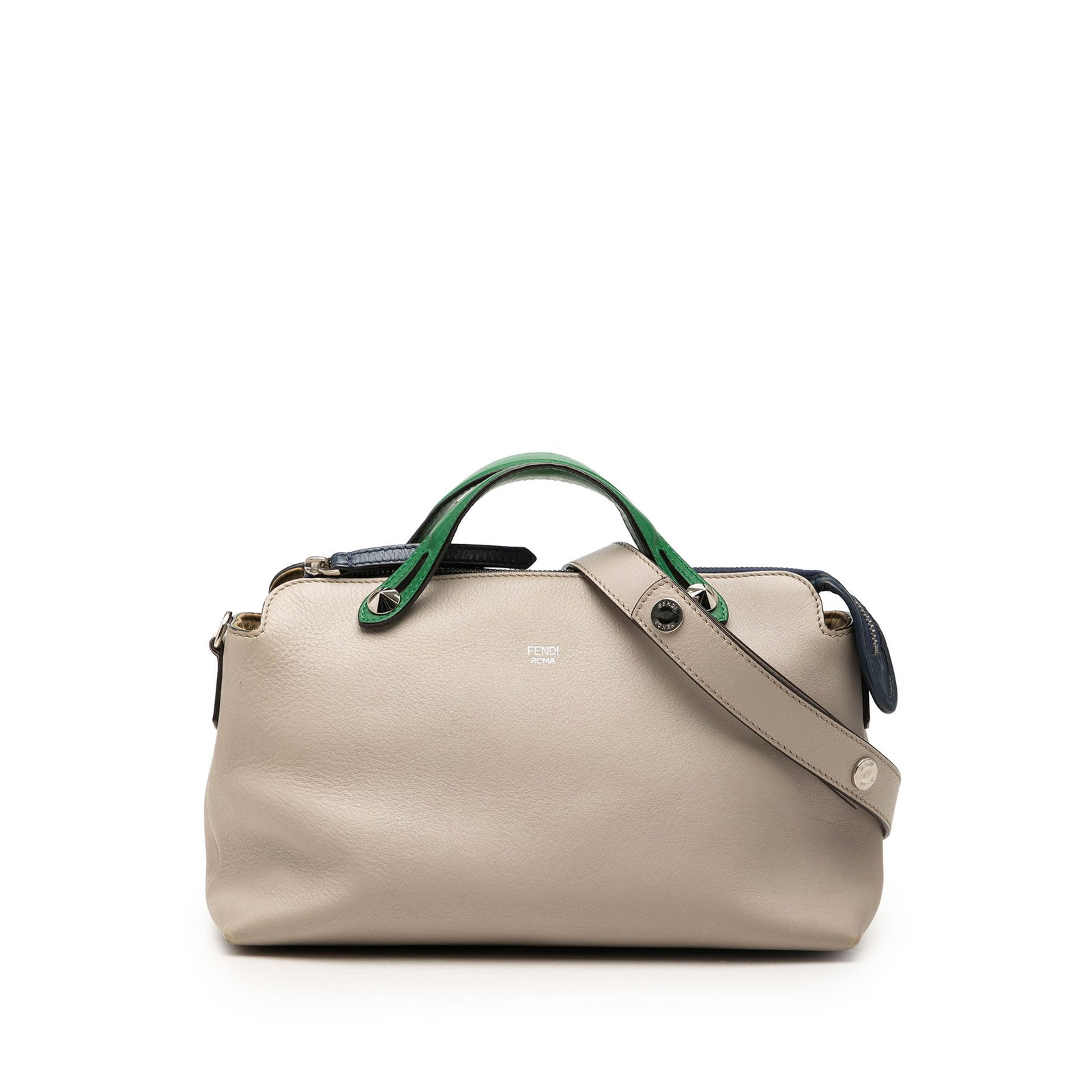Fendi By The Way Medium Leather Tricolor Satchel Bag: Fendi By The Way Medium Leather Tricolor Satchel Bag Fendi Medium Tricolor By The Way satchel crafted in leather with flat top handles, a detachable shoulder strap, and a top zip closure. The interior