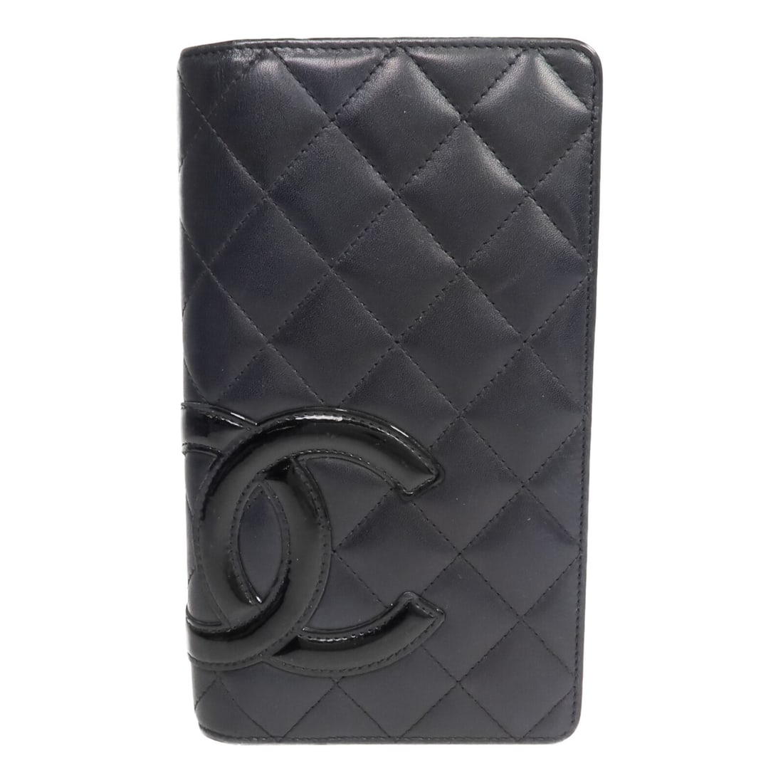 CHANEL Cambon A26717 Bifold Wallet Black Calfskin CC SHW: CHANEL Cambon A26717 Bifold Wallet Black Calfskin CC SHW Chanel Cambon long bifold wallet in black calfskin leather with CC SHW styling. This women's wallet features a flap design with organized inter