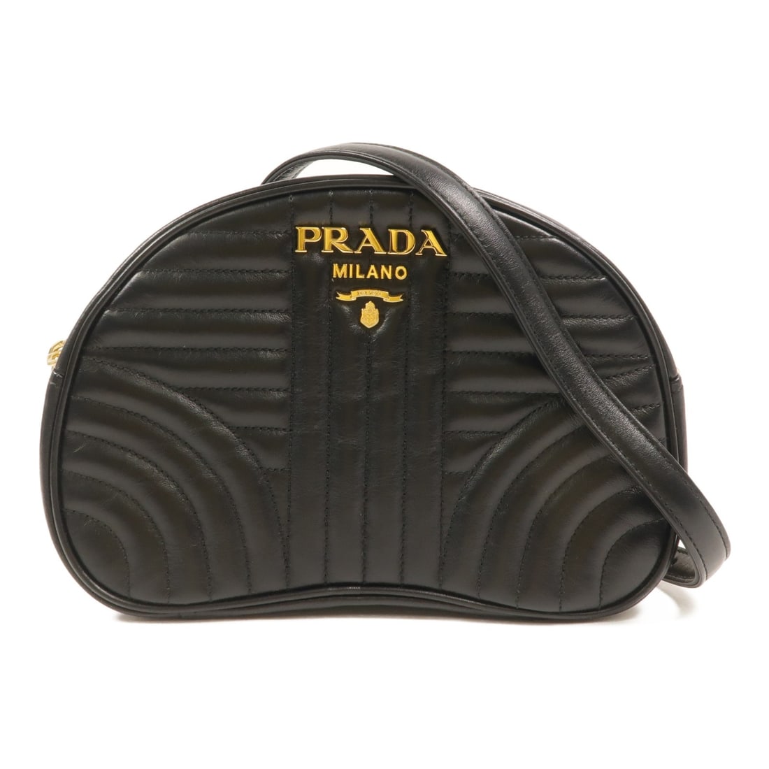 PRADA Diagramme Black Calfskin Chain Shoulder Bag GHW (1 of 14)