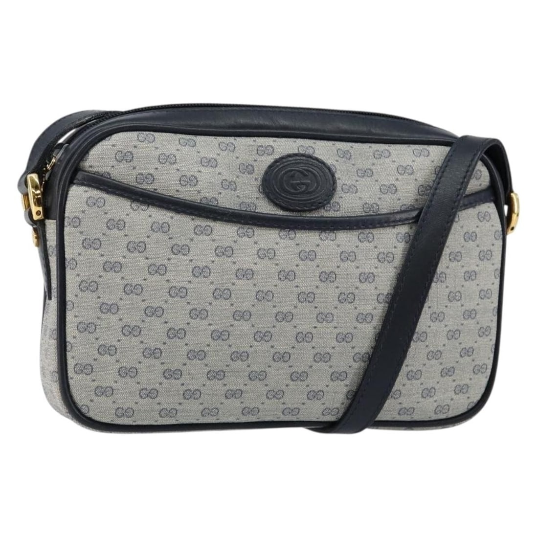 Authentic GUCCI Micro GG Supreme Shoulder Bag PVC Navy Gold 007 56 0095: Authentic GUCCI Micro GG Supreme Shoulder Bag PVC Navy Gold 007 56 0095 Elevate your style with this authentic GUCCI Micro GG Supreme Shoulder Bag. Crafted in Italy, this chic shoulder bag features a 