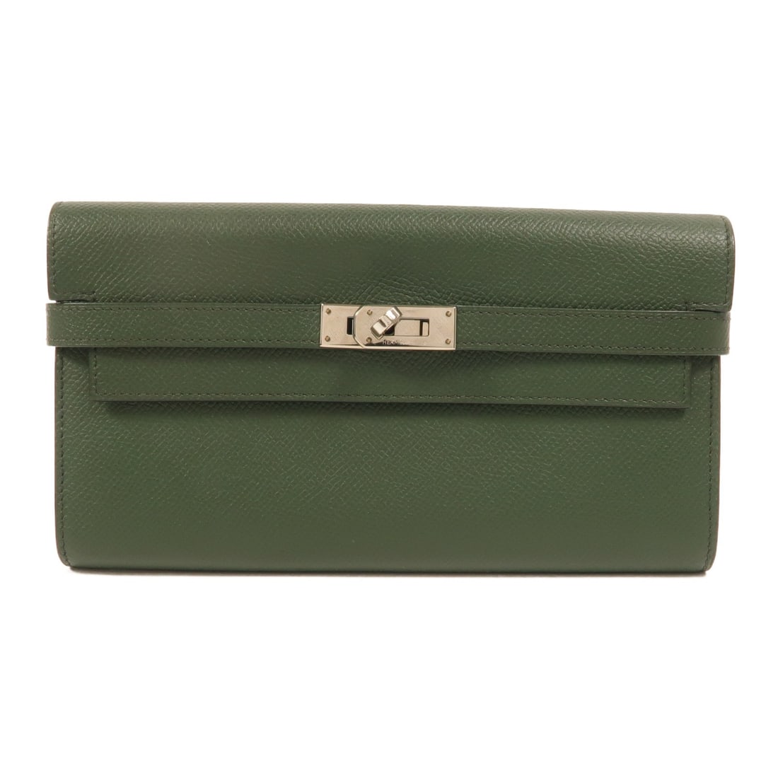 Hermes Kelly bifold wallet in Vert Anglais Epsom calfskin PHW: Hermes Kelly bifold wallet in Vert Anglais Epsom calfskin PHW Hermes Kelly wallet in Vert Anglais Veau Epsom leather with palladium-tone hardware. This women's bifold purse is made in France and featu
