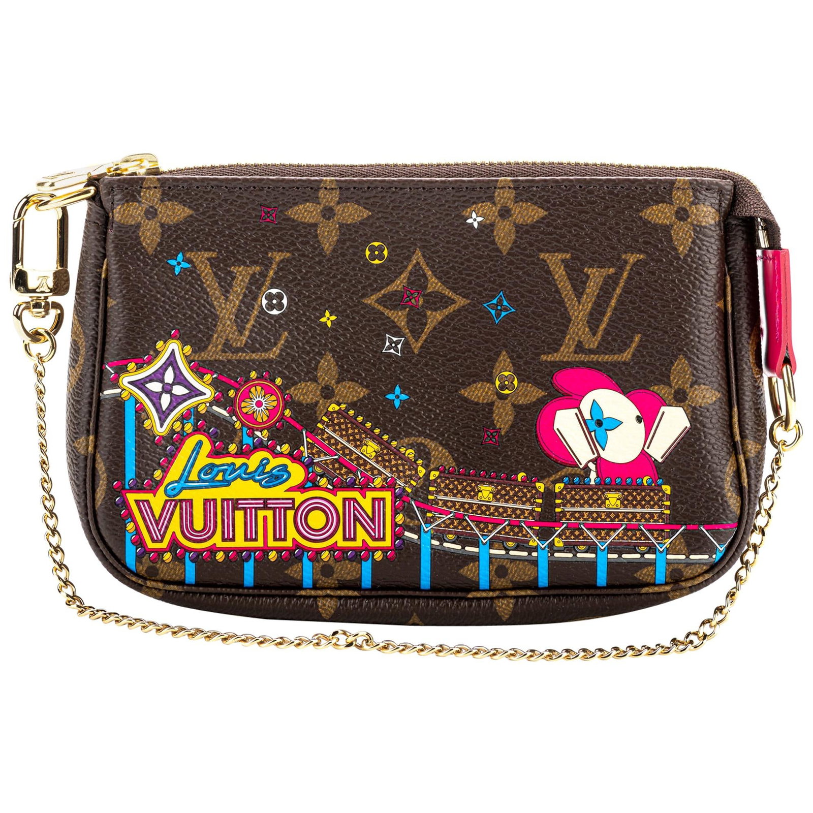 Louis Vuitton Limited Edition Luna Park Christmas 20 Pochette Bag: Louis Vuitton Limited Edition Luna Park Christmas 20 Pochette Bag Introducing the exquisite Louis Vuitton Luna Park Christmas 20 Pochette Bag, a limited edition accessory from the Christmas 2020 colle