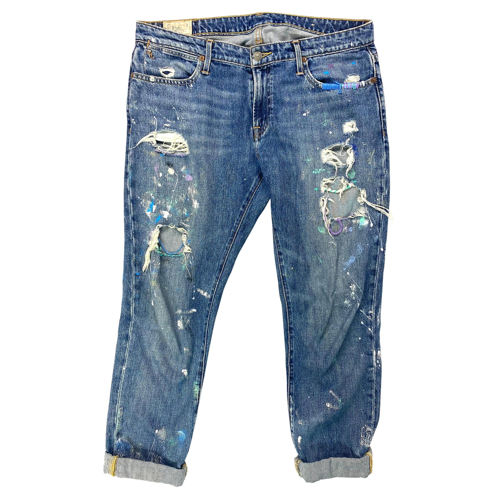 Polo Ralph Lauren Astor distressed paint splatter jeans size 29 (1 of 13)