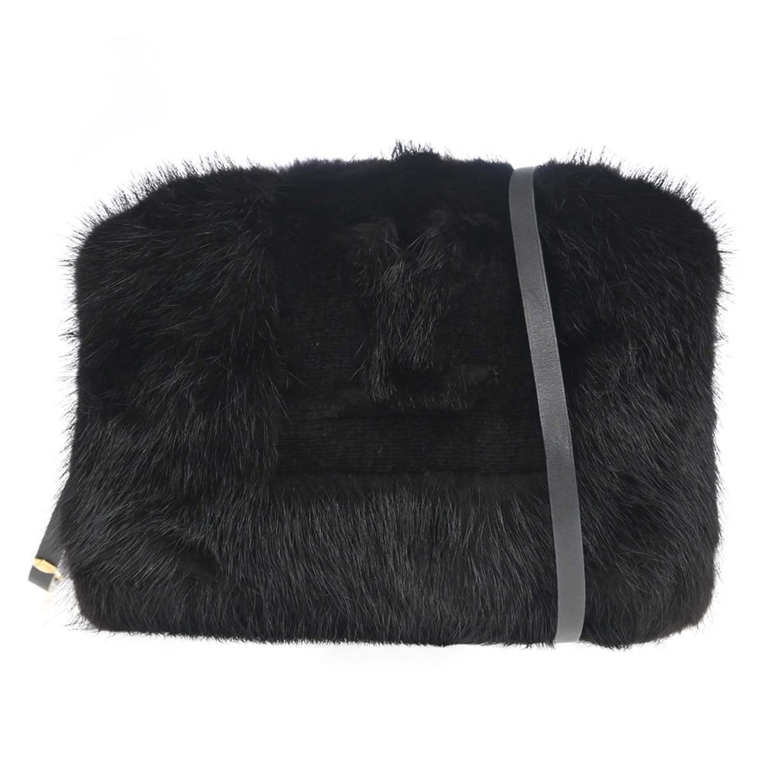 Louis Vuitton Monchon black mink shoulder bag with strap M72102 (1 of 15)