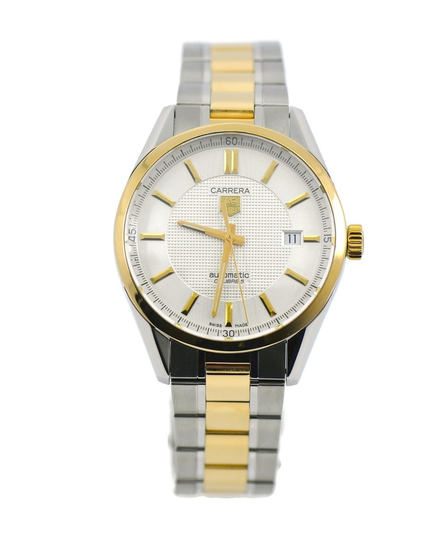 TAG Heuer Carrera WV215A Men's Automatic Wristwatch 18K Stainless Steel: TAG Heuer Carrera WV215A Men's Automatic Wristwatch 18K Stainless Steel TAG Heuer Carrera men's wristwatch with a round stainless steel case and silver stainless steel bracelet. It features a silver d