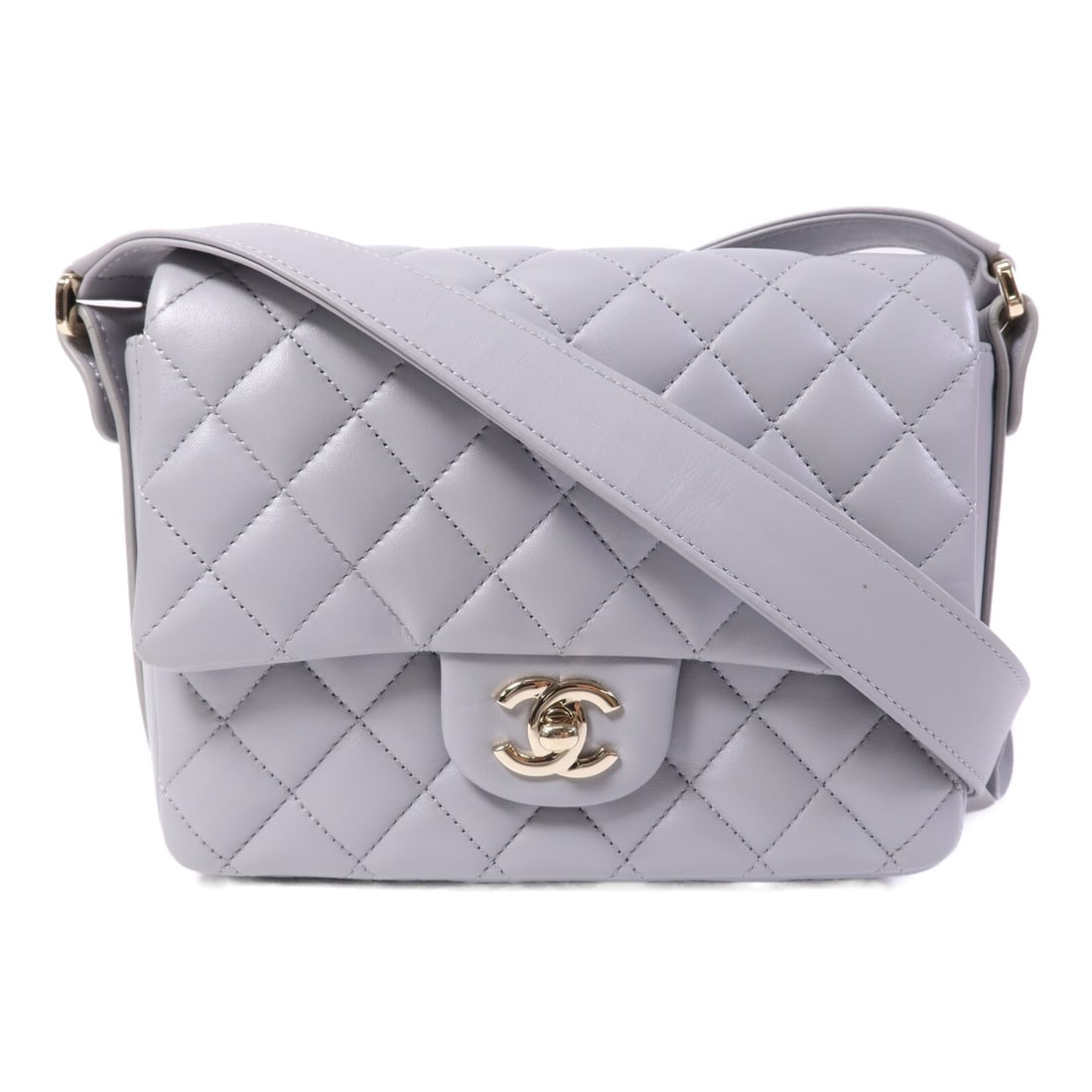 CHANEL Bolero De Chanel AS1737 Gray Calfskin Shoulder Bag CC GHW: CHANEL Bolero De Chanel AS1737 Gray Calfskin Shoulder Bag CC GHW A CHANEL Bolero De Chanel shoulder bag in gray calfskin leather, model AS1737. It features a turn lock closure, one open exterior pocke