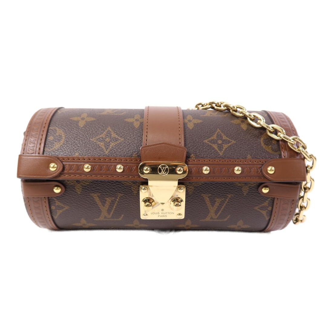 Louis Vuitton Papillon Trunk 2way Shoulder Bag M57835 Monogram Brown: Louis Vuitton Papillon Trunk 2way Shoulder Bag M57835 Monogram Brown Louis Vuitton Papillon Trunk shoulder bag in brown Monogram and PVC coated canvas. This 2way style includes a shoulder strap and fe