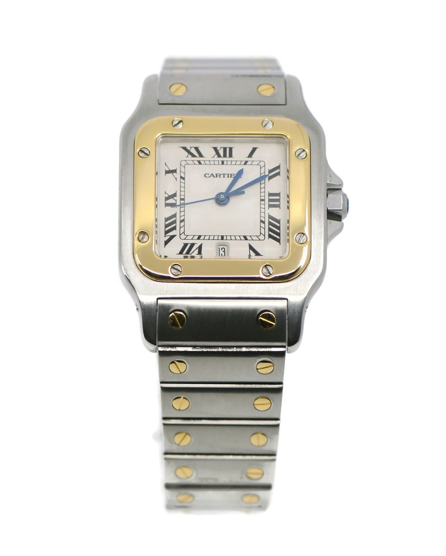 Cartier Santos Galbee Quartz Square Wristwatch W20011C4 18K Steel (1 of 5)