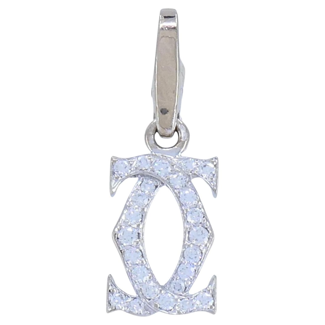 Cartier Double C Diamond Charm Pendant in 18k White Gold (1 of 7)