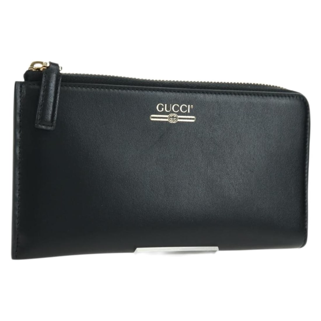 Gucci 573116 Black Gold Leather Long Wallet with Box (1 of 18)