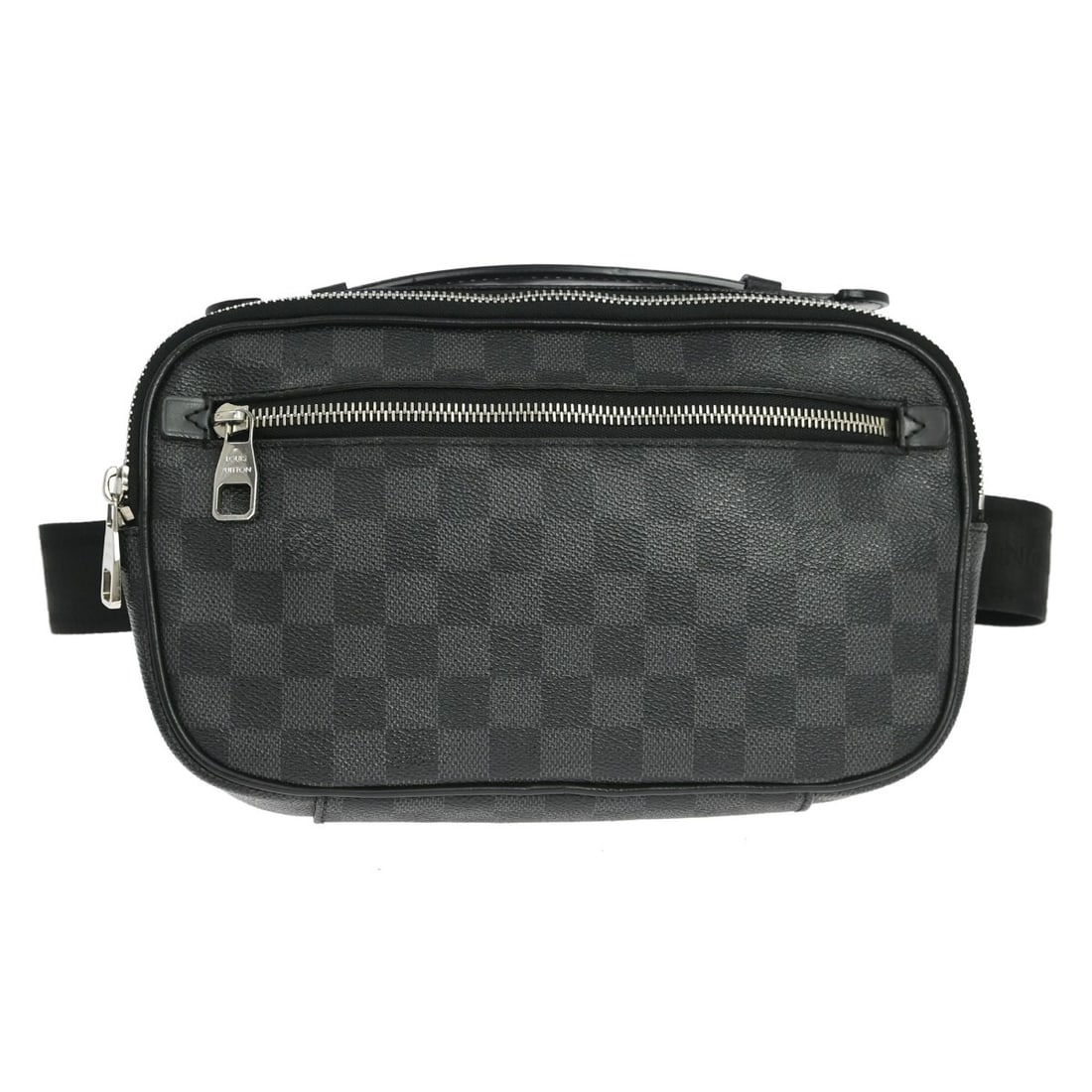 Louis Vuitton Ambreil Damier Graphite Shoulder Bag N41289: Louis Vuitton Ambreil Damier Graphite Shoulder Bag N41289 Vintage Louis Vuitton Ambreil shoulder bag in Damier Graphite canvas with leather trim and silver-tone hardware. This medium unisex bag featur