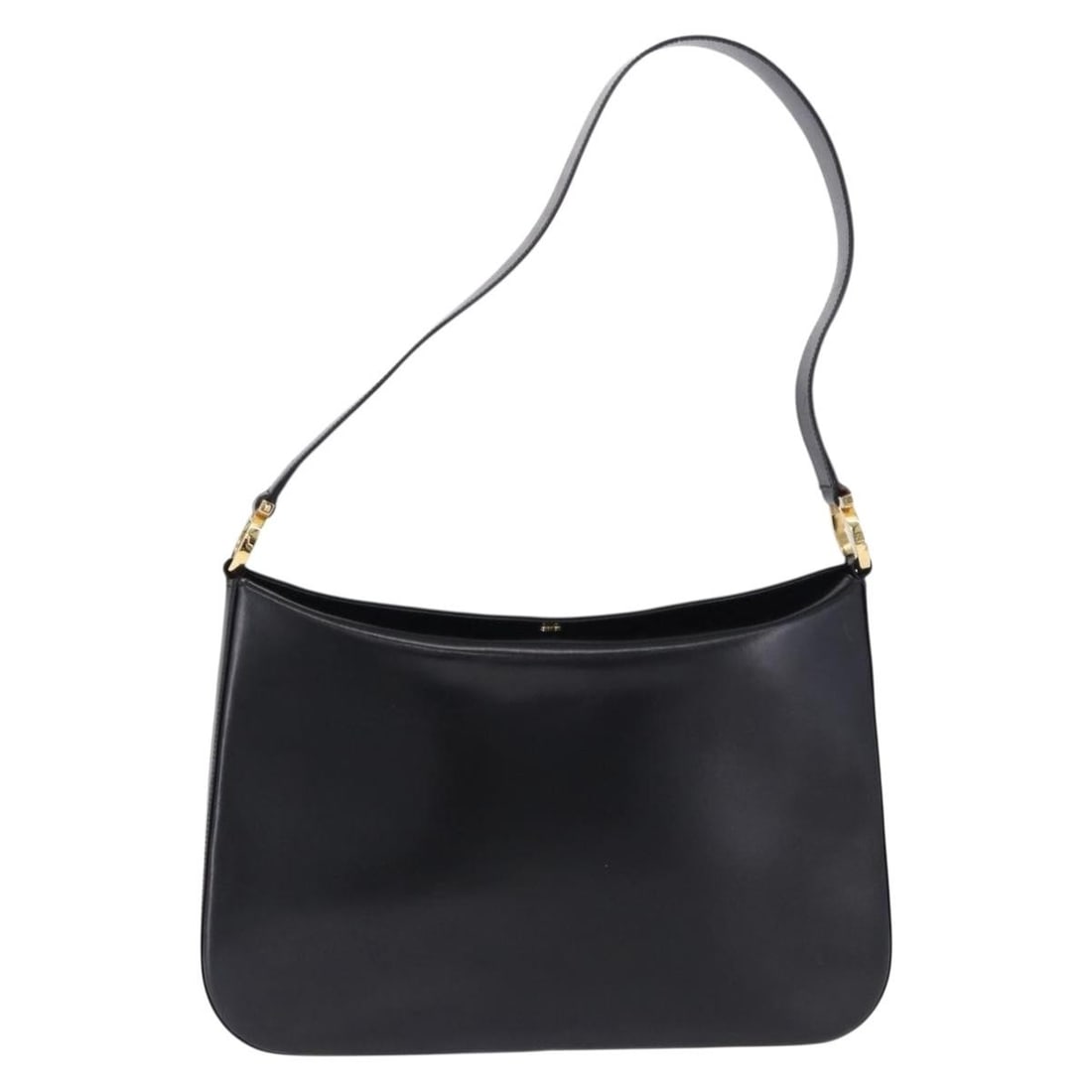 Black Leather Shoulder Bag Salvatore Ferragamo Gancini: Black Leather Shoulder Bag Salvatore Ferragamo Gancini Salvatore Ferragamo Gancini leather bag in black. This women's bag is made in Italy and remains in good condition, showing light wear to the exte