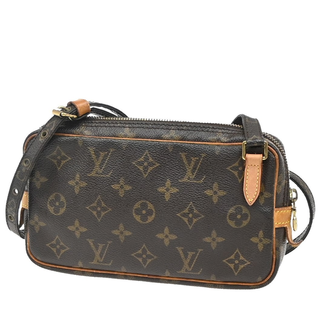 Louis Vuitton Monogram Canvas Pochette Marly Bandouliere Handbag: Louis Vuitton Monogram Canvas Pochette Marly Bandouliere Handbag The Louis Vuitton Pochette Marly Bandouliere is a women's bag crafted from brown monogram canvas. This pre-owned item features visible 