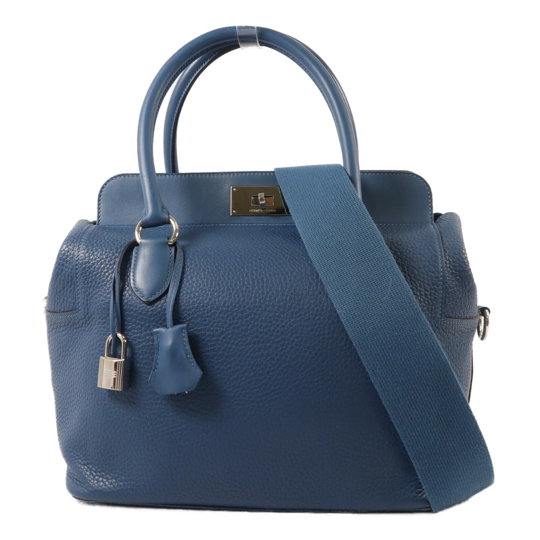 Hermes Toolbox 26 Taurillon Clemence 2 Way Shoulder Bag Colvert PHW: Hermes Toolbox 26 Taurillon Clemence 2 Way Shoulder Bag Colvert PHW Hermes PHW Toolbox 26 2 Way Shoulder Bag in Taurillon Clemence leather with calfskin details, presented in Colvert x GreenxColvert/P