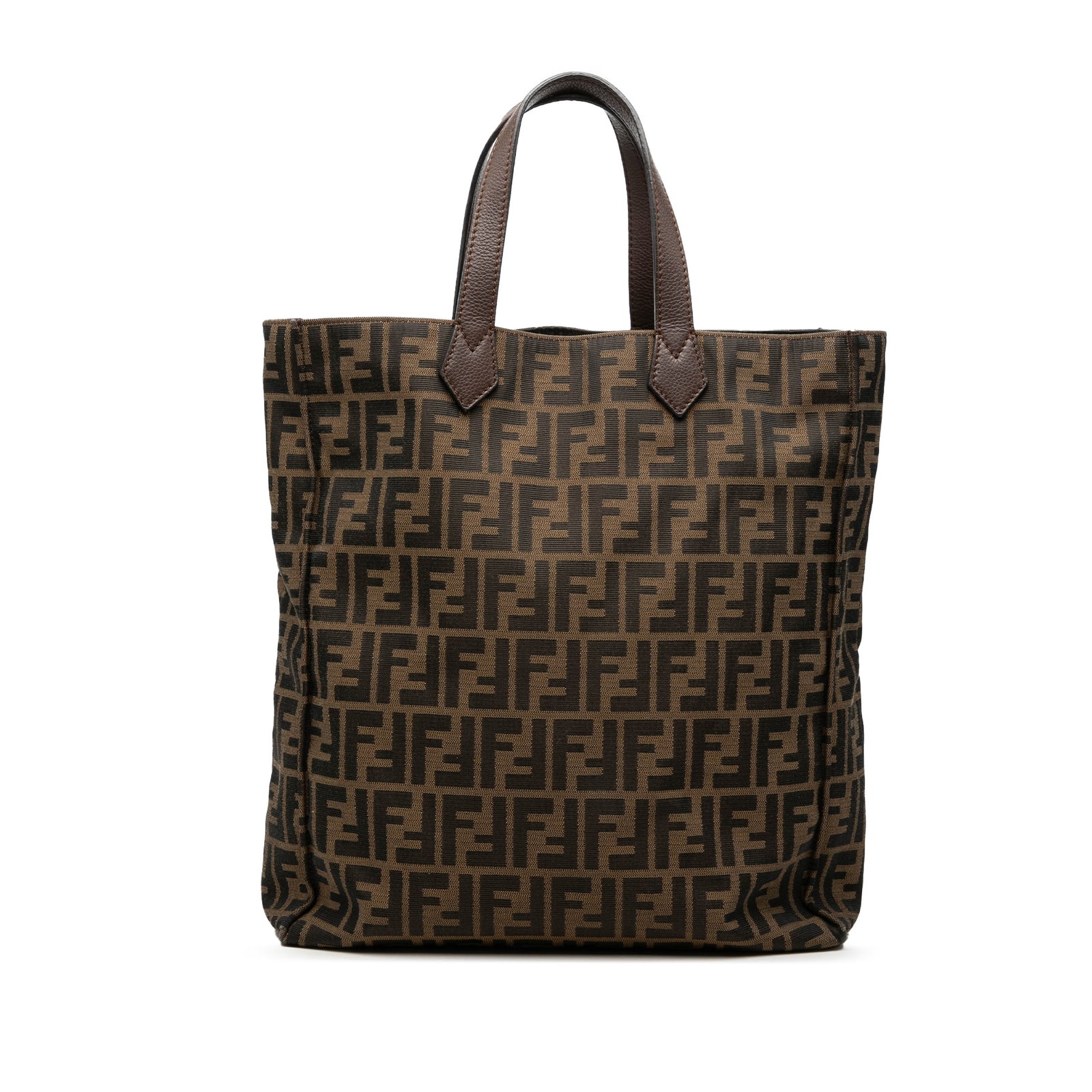 Fendi Zucca Vertical Shopping Tote Brown Canvas Bag (1 of 7)