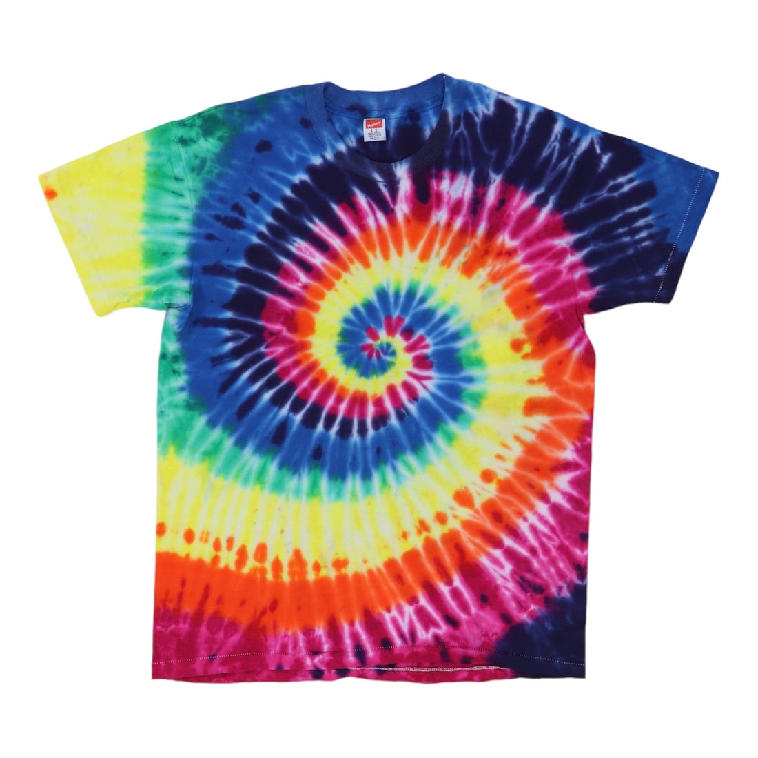 Vintage 1980s Tie Dye Cotton Shirt Medium: Vintage 1980s Tie Dye Cotton Shirt Medium Authentic vintage 1980s rainbow tie dye shirt with front and back graphics. This original vintage shirt is not a modern reproduction and is in excellent condi