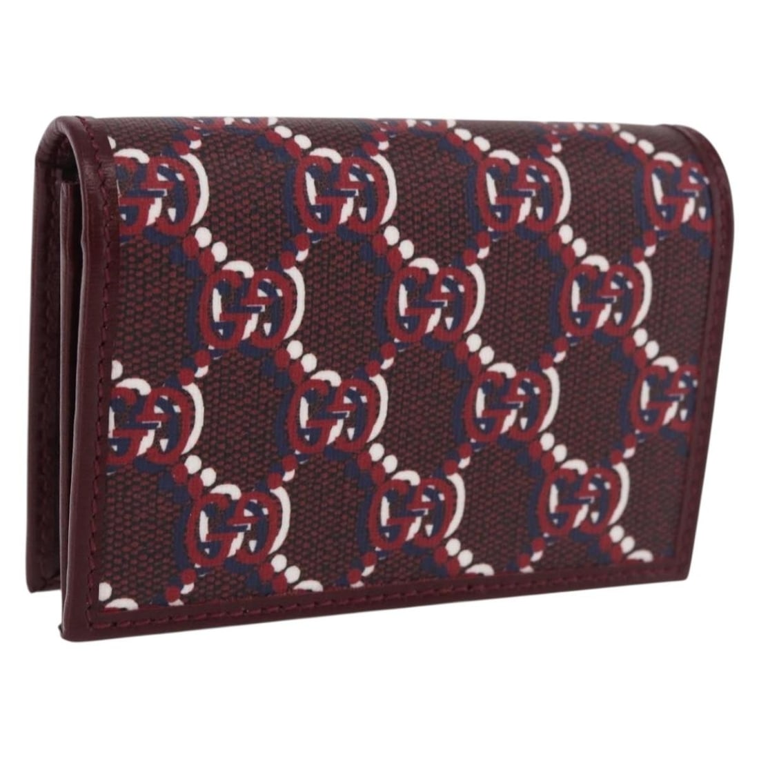 GUCCI 795044 GG Shadow PVC Leather Card Case Bordeaux: GUCCI 795044 GG Shadow PVC Leather Card Case Bordeaux Gucci GG Shadow card case in Bordeaux PVC leather, made in Italy. This women's card case comes with a dust bag and item box. Condition is describe