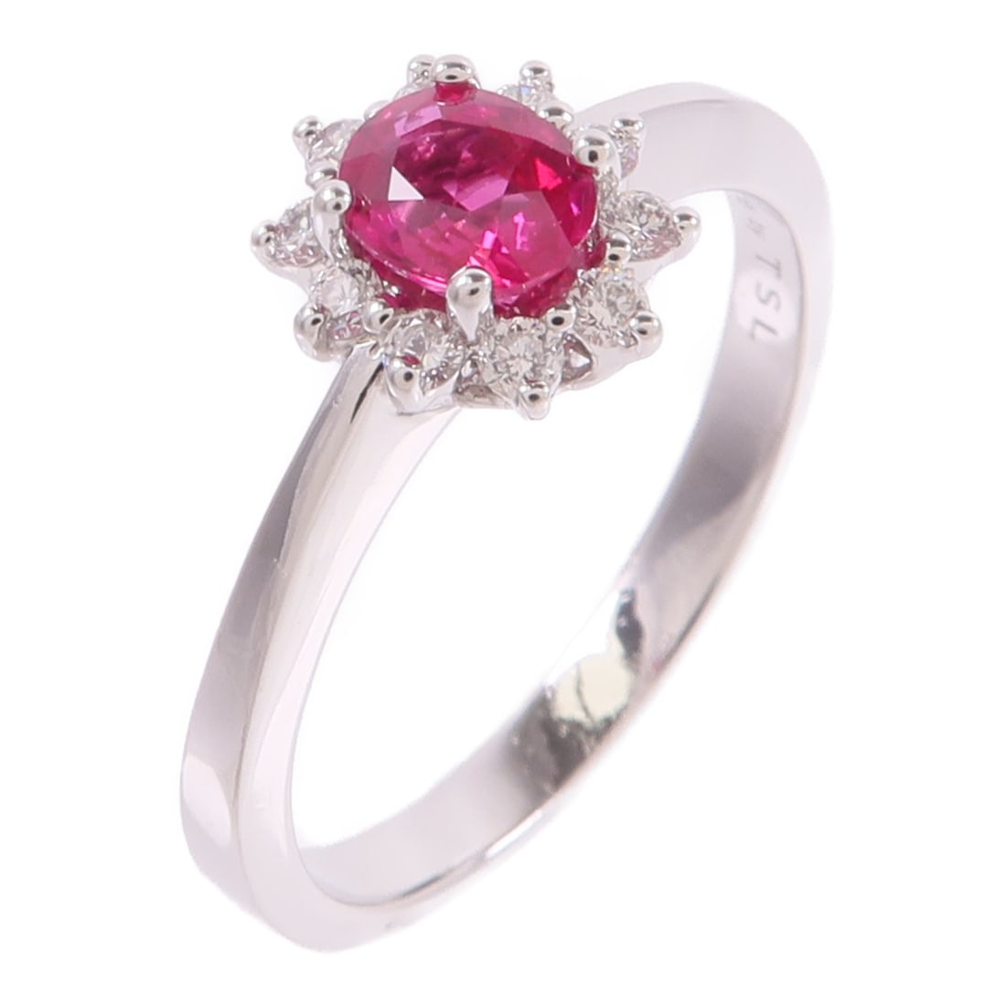 18K White Gold Ruby Diamond Ring Size 6.25 (1 of 9)