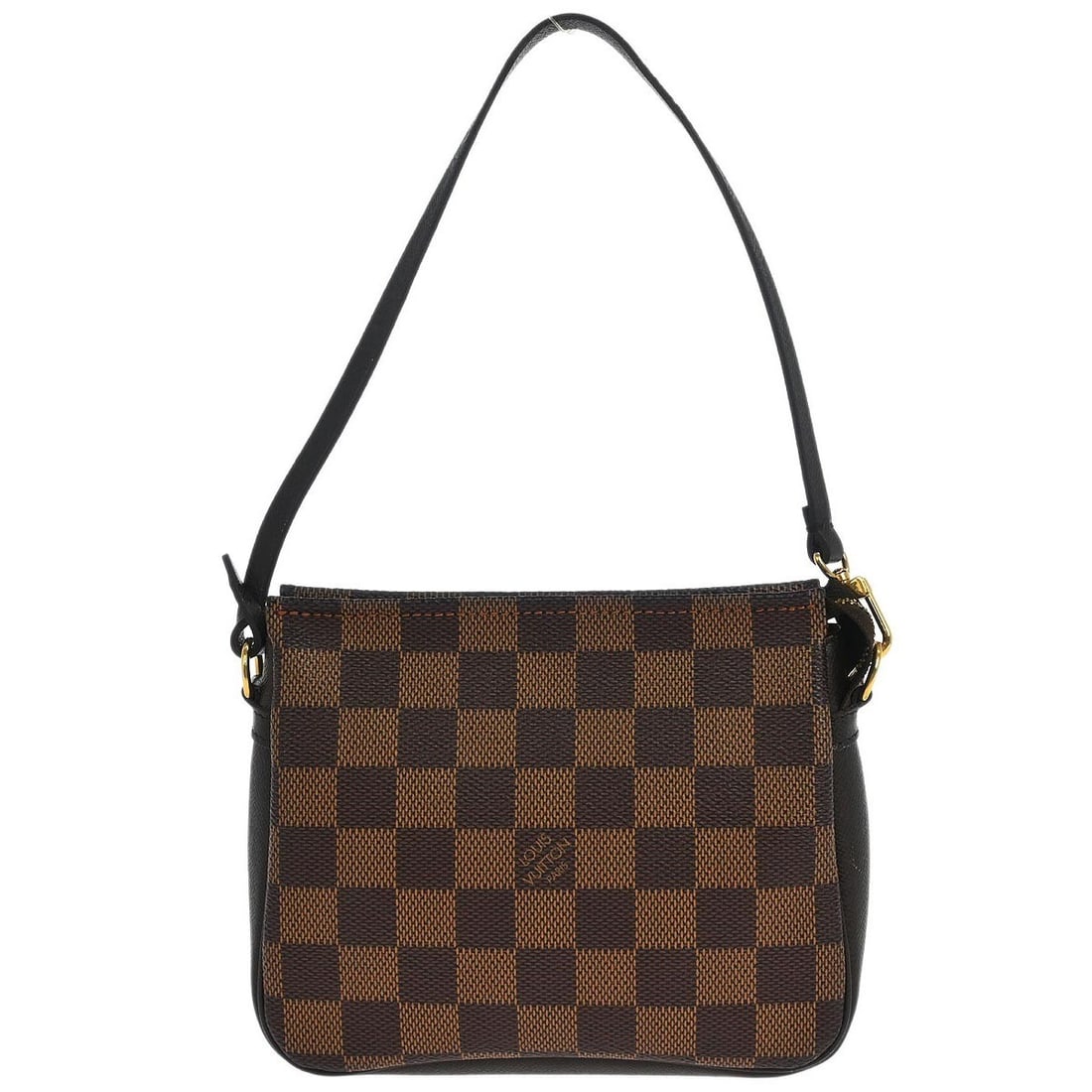 Louis Vuitton Trousse Makeup Mini Top Handle Bag Damier Brown N51982: Louis Vuitton Trousse Makeup Mini Top Handle Bag Damier Brown N51982 Louis Vuitton Trousse Makeup handbag in Damier canvas and leather with a brown Ebene check pattern. This mini top-handle bag featur