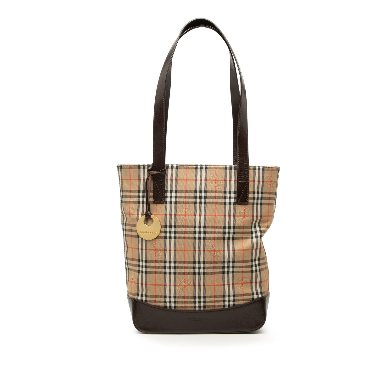 Burberry Haymarket Check Tote Bag in Canvas with Leather Trim (1 of 6)