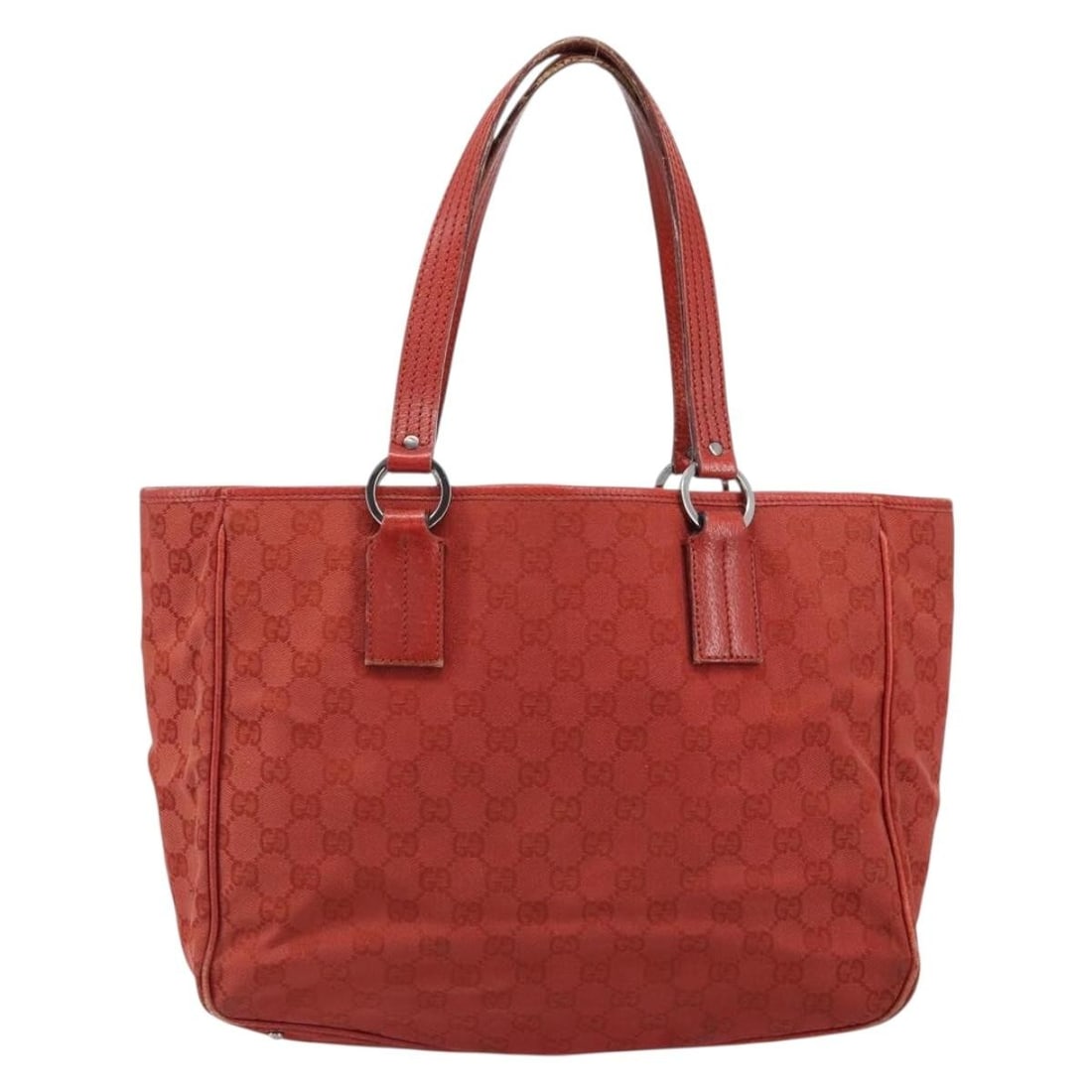 Gucci Vintage Open Tote Red GG Canvas Bag Leather Trim: Gucci Vintage Open Tote Red GG Canvas Bag Leather Trim This Gucci Vintage Open Tote features the iconic GG canvas in a striking red color, designed for women. The tote is crafted from canvas and inclu