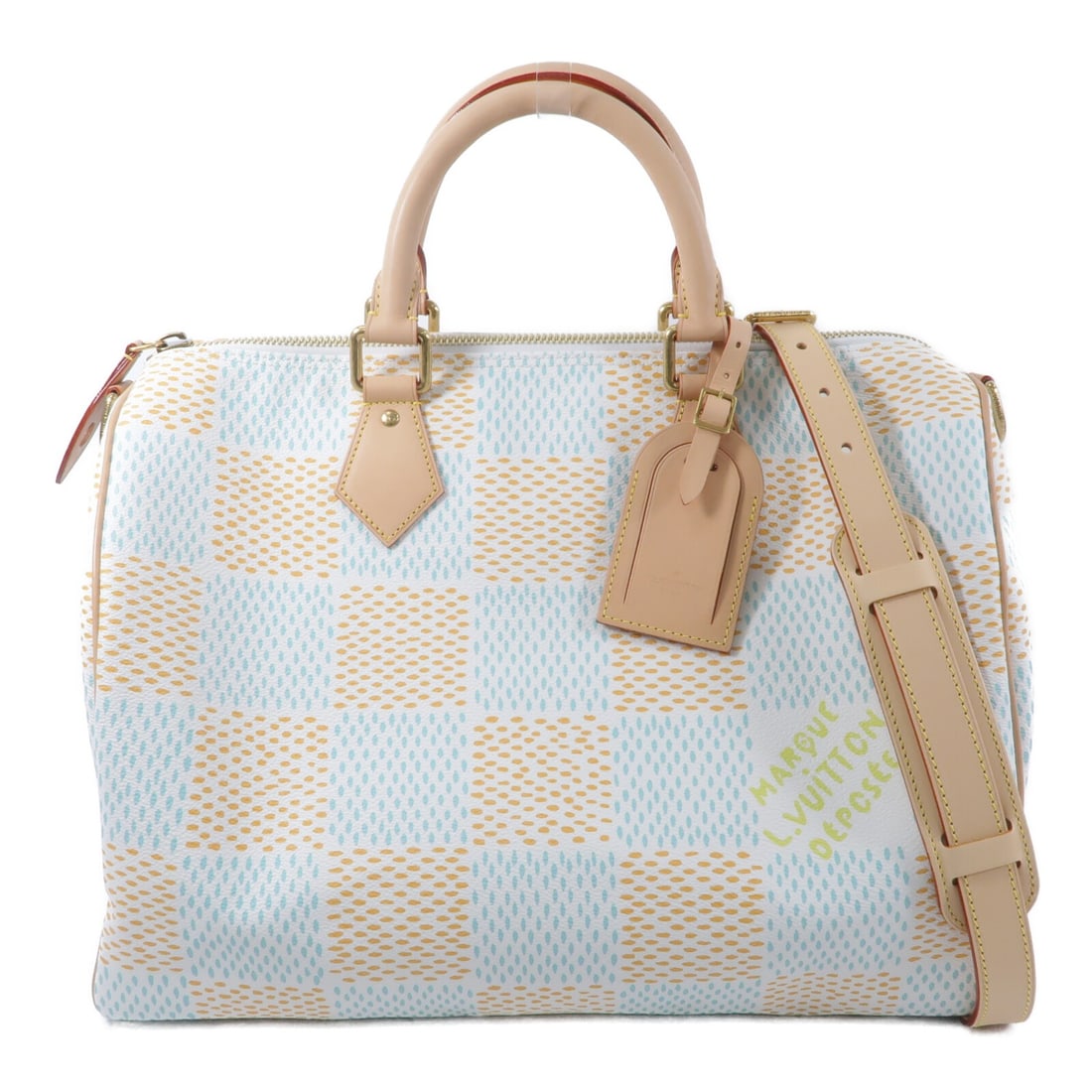 Louis Vuitton N40689 Speedy 40 Bandouliere white 2 way bag: Louis Vuitton N40689 Speedy 40 Bandouliere white 2 way bag Louis Vuitton Speedy 40 Bandouliere 2-way shoulder bag in Damier Heritage. Crafted from white PVC coated canvas, this women's bag features a 