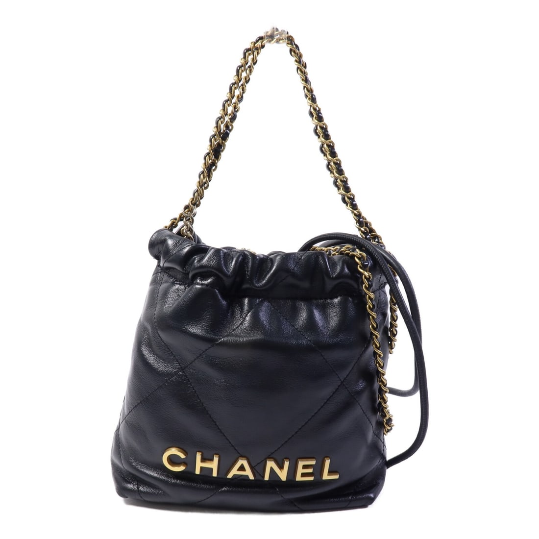 CHANEL Mini C22 CC 2way Shoulder Bag Black Calfskin GHW (1 of 15)