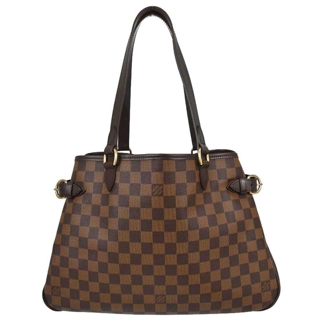 Louis Vuitton Batignolles Horizontal Damier Canvas Tote N48179: Louis Vuitton Batignolles Horizontal Damier Canvas Tote N48179 Vintage Louis Vuitton Batignolles Horizontal tote handbag in Damier canvas and leather with an Ebene brown exterior. This medium unisex b
