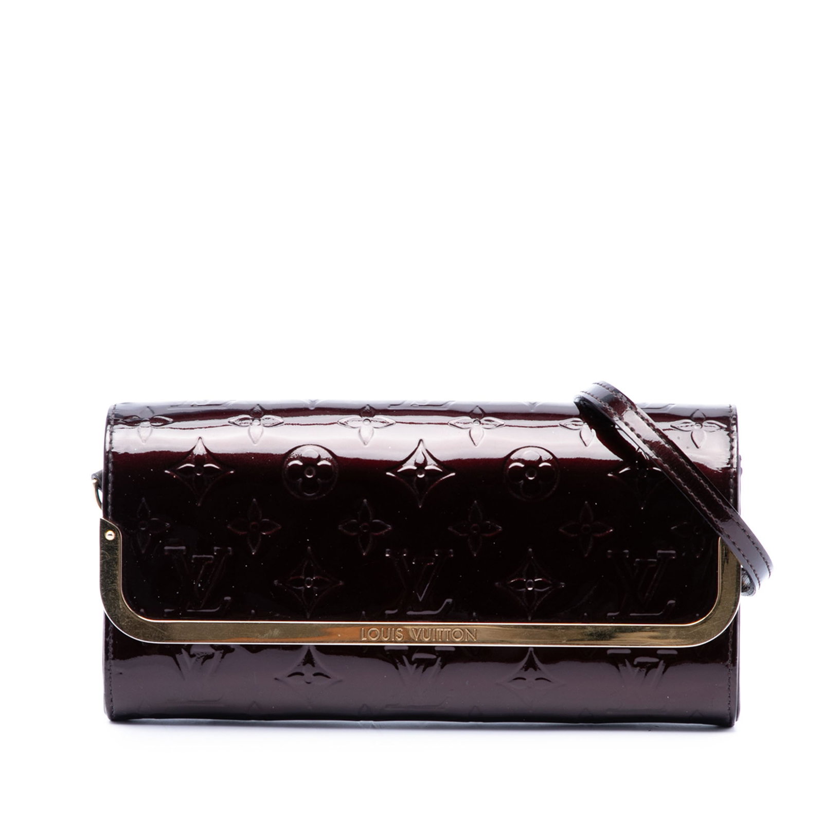 Louis Vuitton Rossmore MM Monogram Vernis Leather Shoulder Bag: Louis Vuitton Rossmore MM Monogram Vernis Leather Shoulder Bag Louis Vuitton Rossmore MM in Monogram Vernis leather with a front flap and magnetic closure. This bag features a flat leather strap, an e