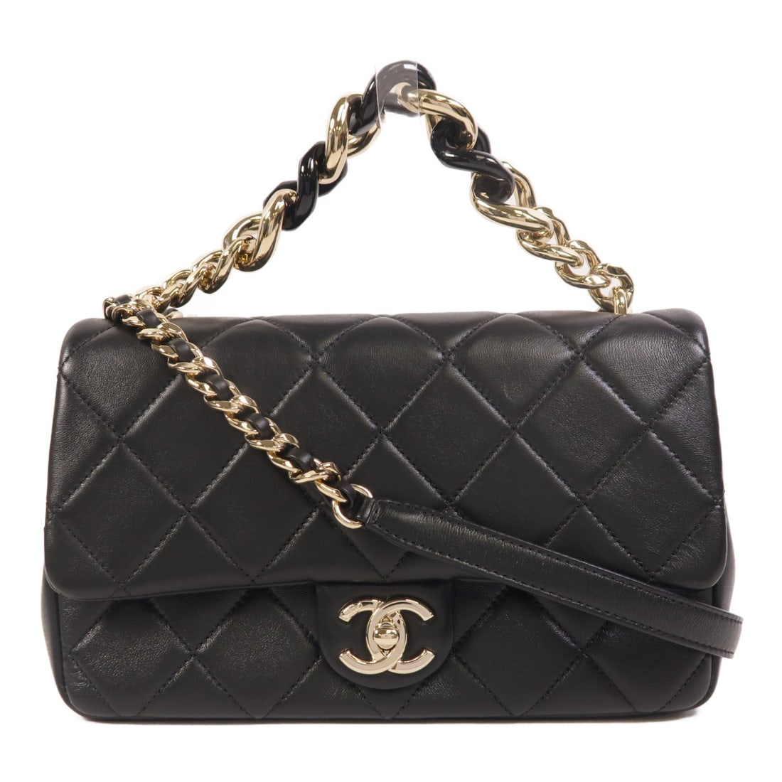 CHANEL AS1353 CC Lambskin 2 Way Shoulder Bag Black (1 of 16)