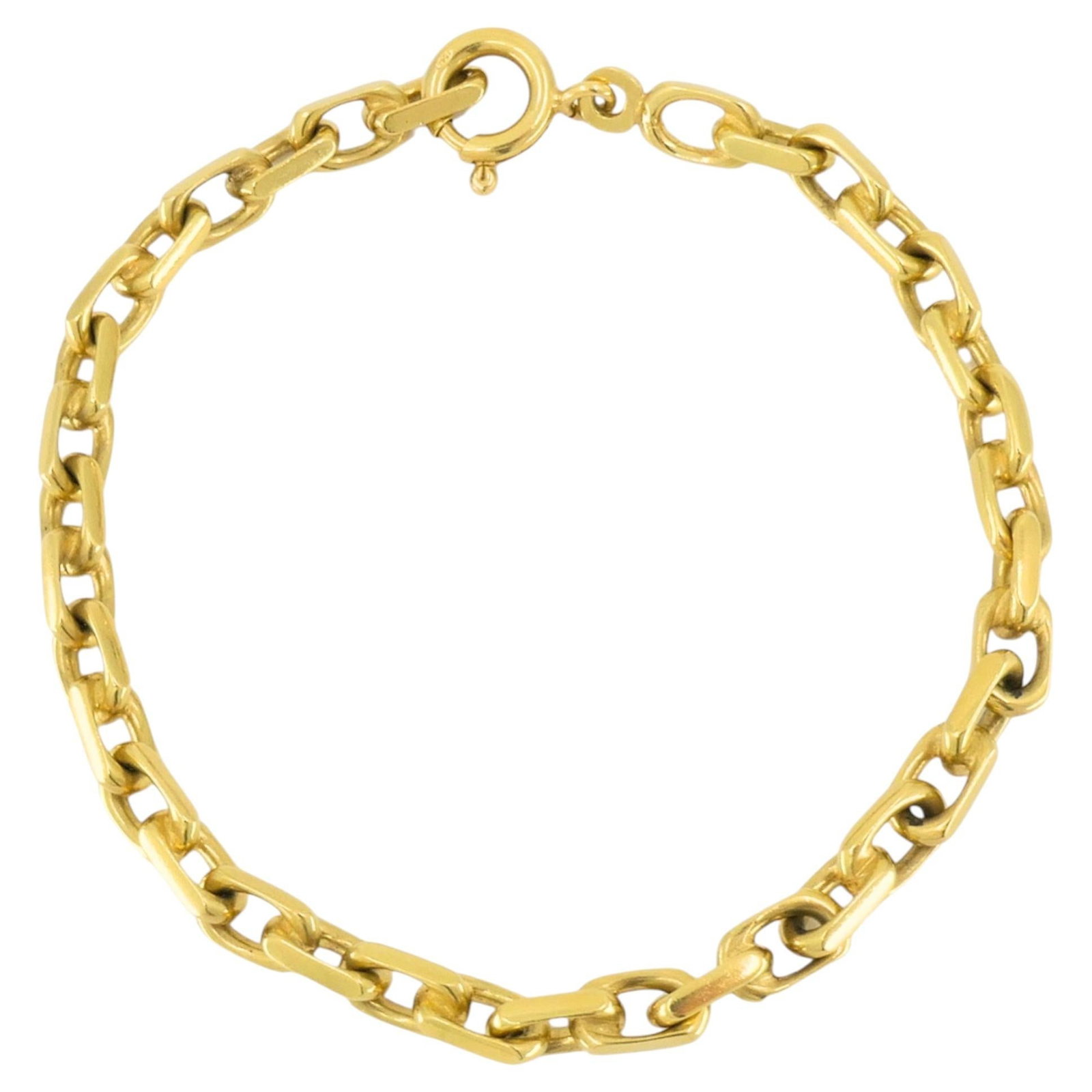 Vintage 18k Gold Oval Link Charm Bracelet 6 In (1 of 6)