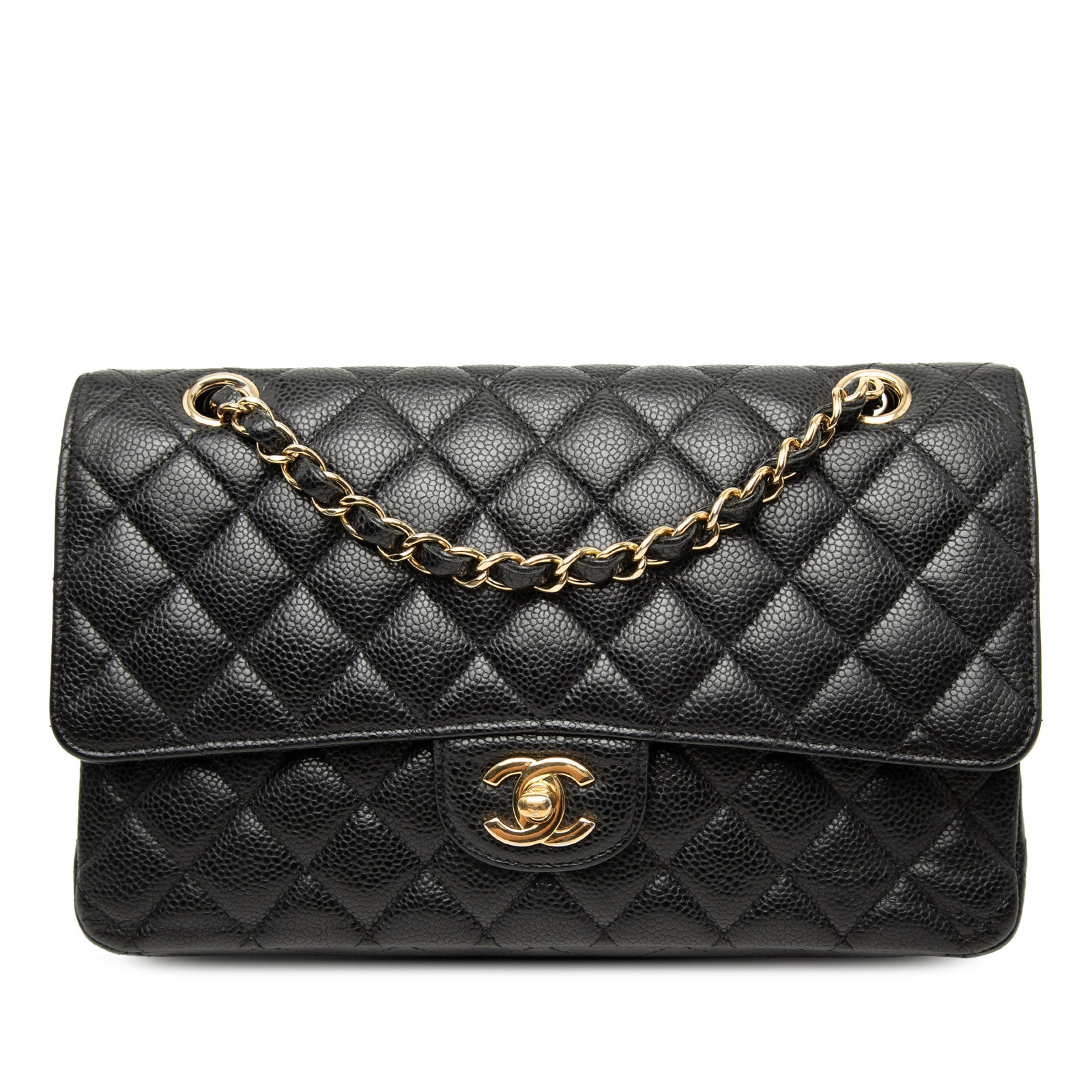 Chanel Medium Classic Double Flap Shoulder Bag in Black Caviar Leather (1 of 7)