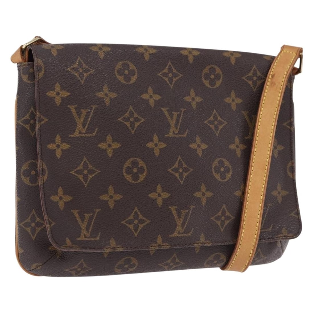 Louis Vuitton Musette Tango shoulder bag in brown monogram canvas: Louis Vuitton Musette Tango shoulder bag in brown monogram canvas Louis Vuitton Musette Tango shoulder bag in brown monogram canvas. This pre-owned piece shows overall wear consistent with use, includ