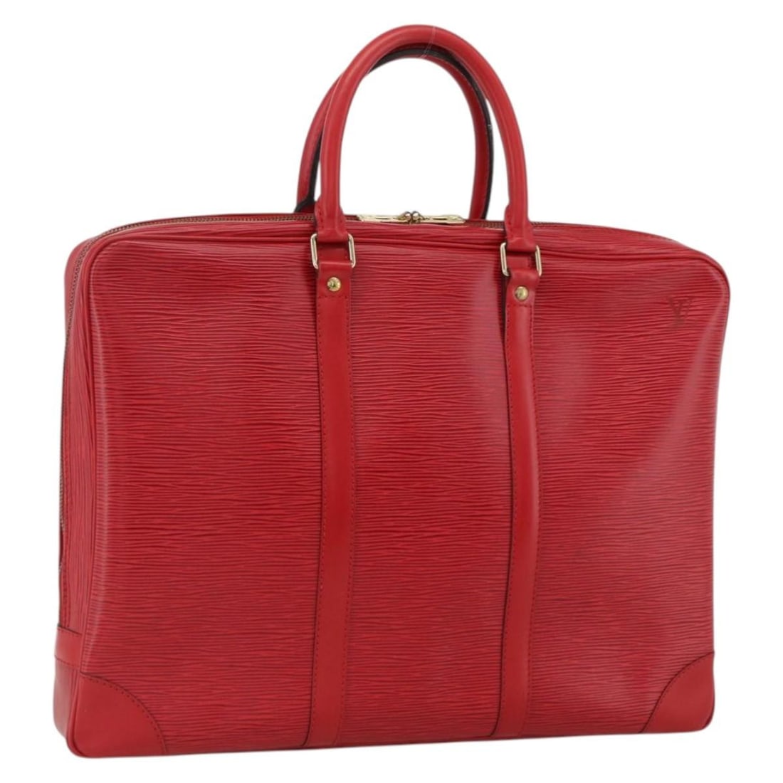 Louis Vuitton M54477 Epi leather business bag red France: Louis Vuitton M54477 Epi leather business bag red France Louis Vuitton Porte Documents Voyage business bag in red Epi leather. This structured briefcase-style bag is made in France and shows reasonabl