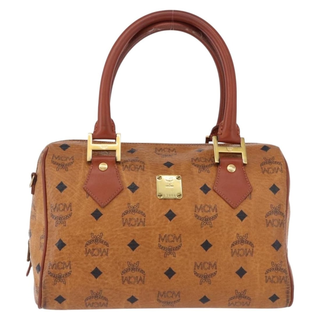 MCM Visetos logogramme brown leather handbag 27cm x 18cm x 15cm (1 of 18)