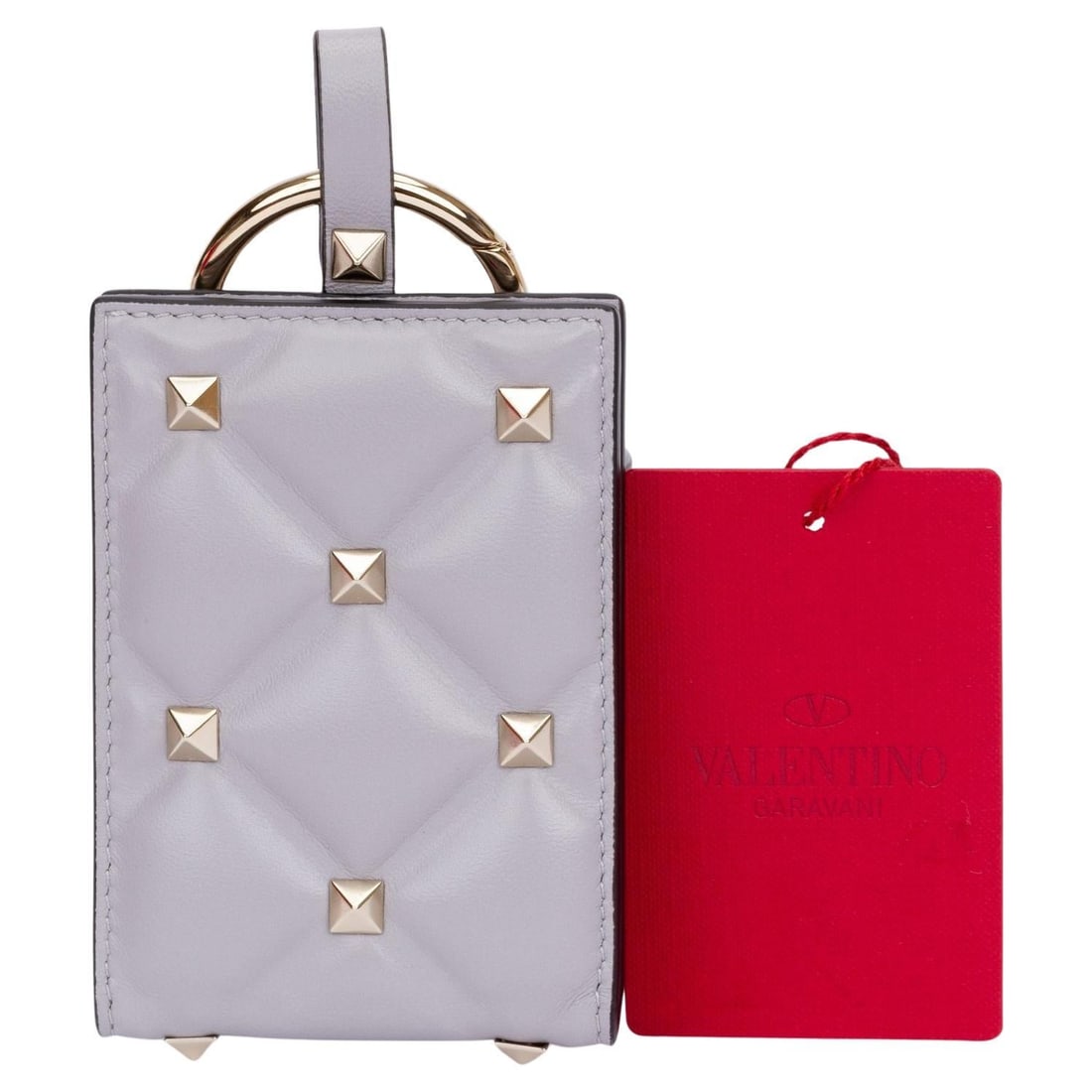 Valentino Grey Leather Mirror Keyring Wallet Italy NIB (1 of 5)