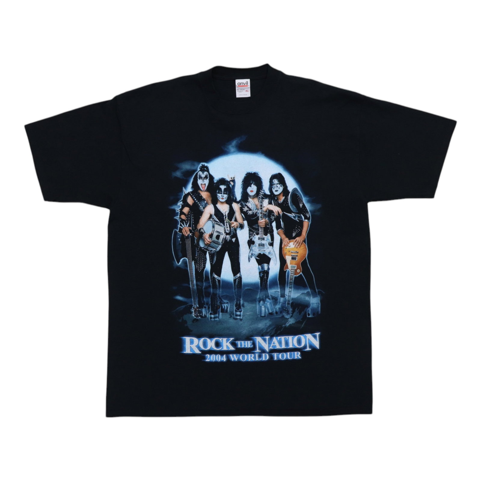 Kiss Rock The Nation 2004 Vintage Tour Shirt XL Black Cotton: Kiss Rock The Nation 2004 Vintage Tour Shirt XL Black Cotton Authentic 2004 Kiss Rock The Nation Tour shirt with front and back graphics. This original vintage shirt is not a modern reproduction and i