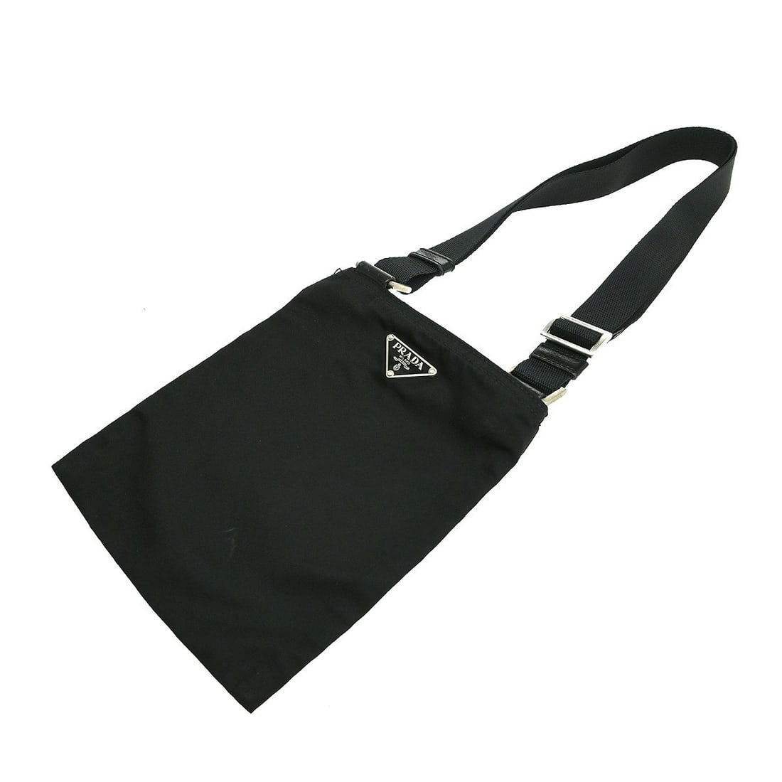 PRADA Nylon Small Black Shoulder Bag for Women: PRADA Nylon Small Black Shoulder Bag for Women Small Prada shoulder bag in black nylon with leather trim, made in Italy. This women's bag features a compact silhouette and an adjustable shoulder strap