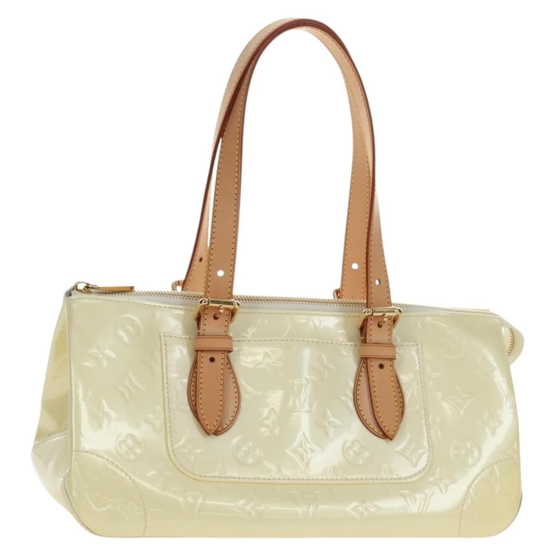Louis Vuitton M93508 Rosewood Avenue handbag in Perle patent leather: Louis Vuitton M93508 Rosewood Avenue handbag in Perle patent leather Louis Vuitton Rosewood Avenue handbag in Perle Monogram Vernis patent leather. This women's bag includes a dust bag and is made in 