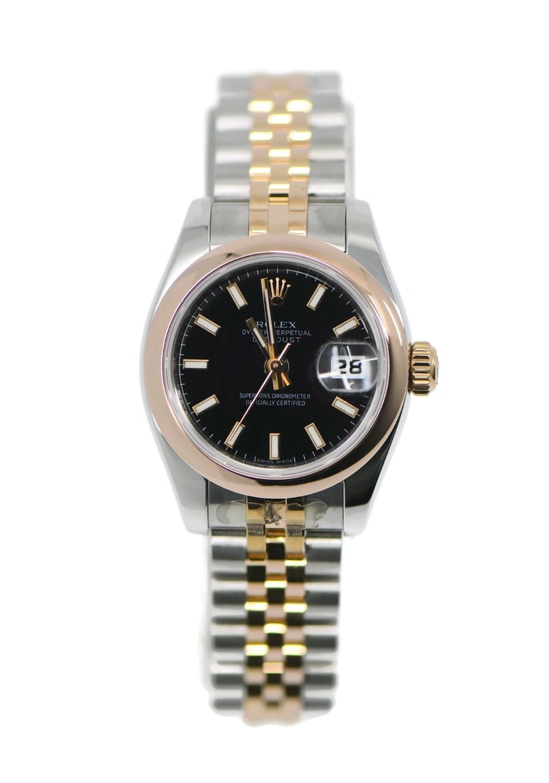 Rolex Datejust 179161 Women's 26mm 18K Steel Automatic Watch with Box and Papers: Rolex Datejust 179161 Women's 26mm 18K Steel Automatic Watch with Box and Papers This Rolex Datejust wristwatch features a 26 mm stainless steel case paired with an 18K accent. Designed for women, it 