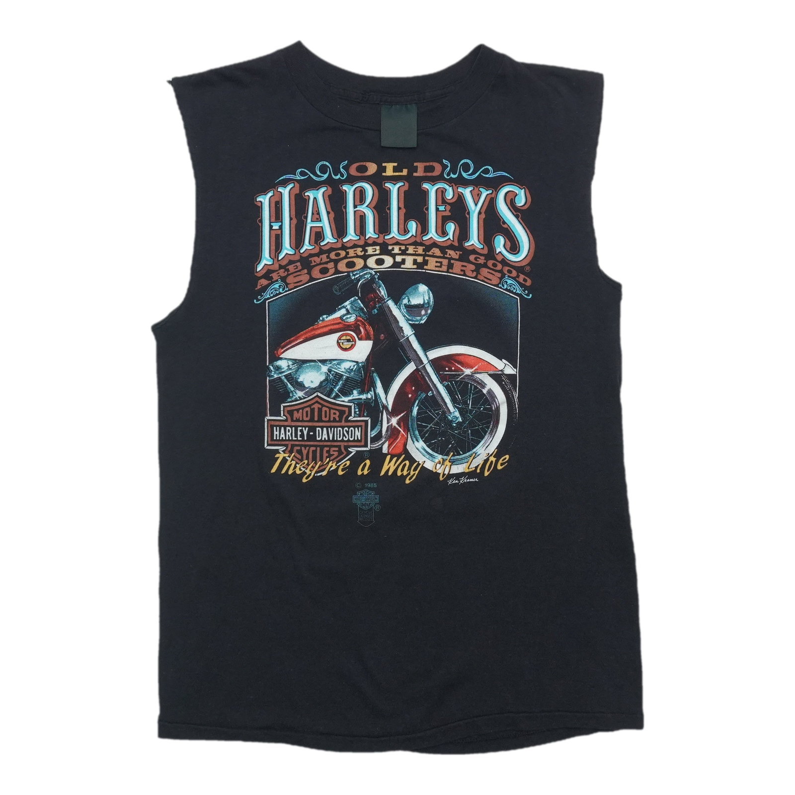 Black 1986 Sturgis Harley Davidson Cotton Sleeveless Shirt (1 of 6)