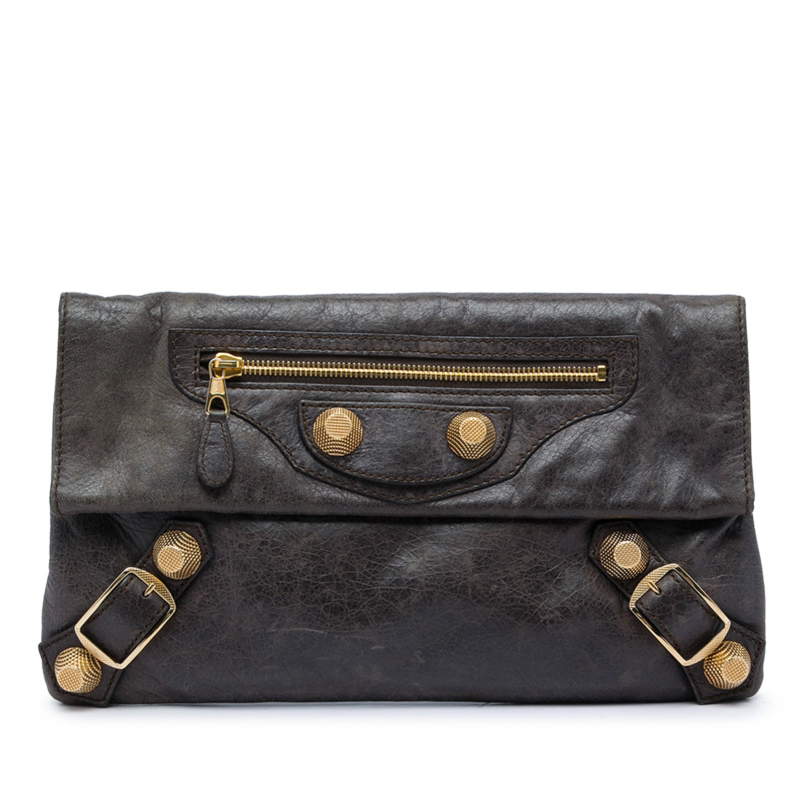 Balenciaga Giant 21 Motocross Envelope Clutch in Brown Lambskin (1 of 6)
