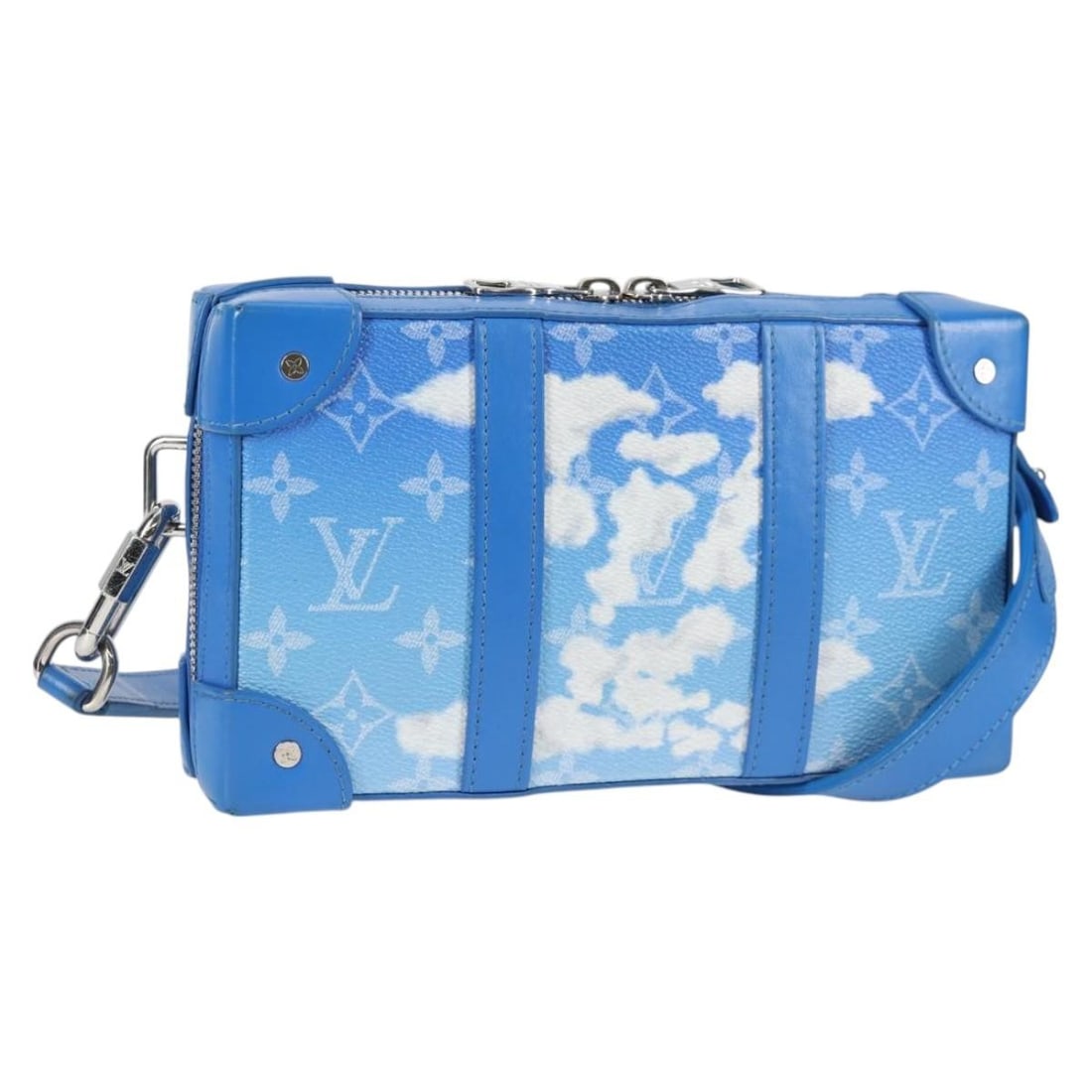 Louis Vuitton M45432 Soft Trunk Wallet Blue Monogram Canvas Shoulder Bag (1 of 18)